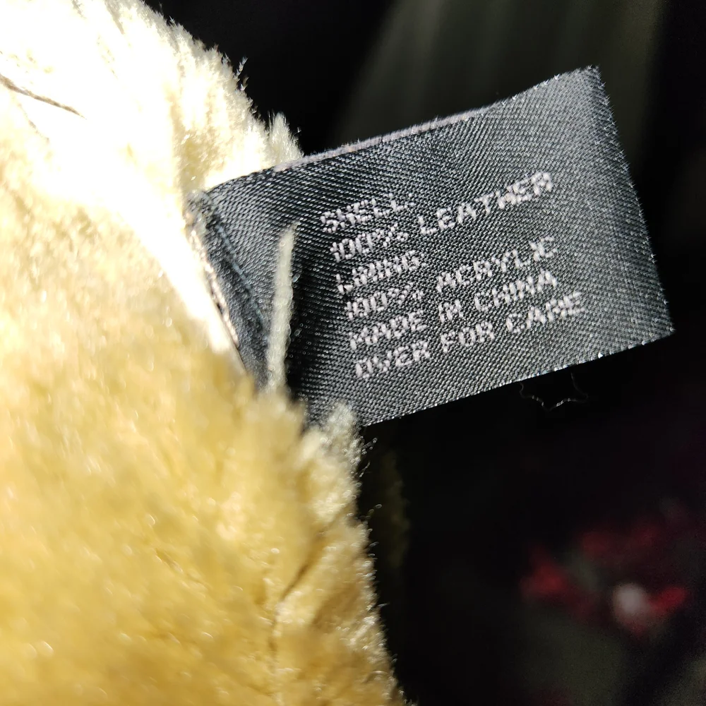 Express Tan Shearling Leather Jacket - Picture 4 of 5